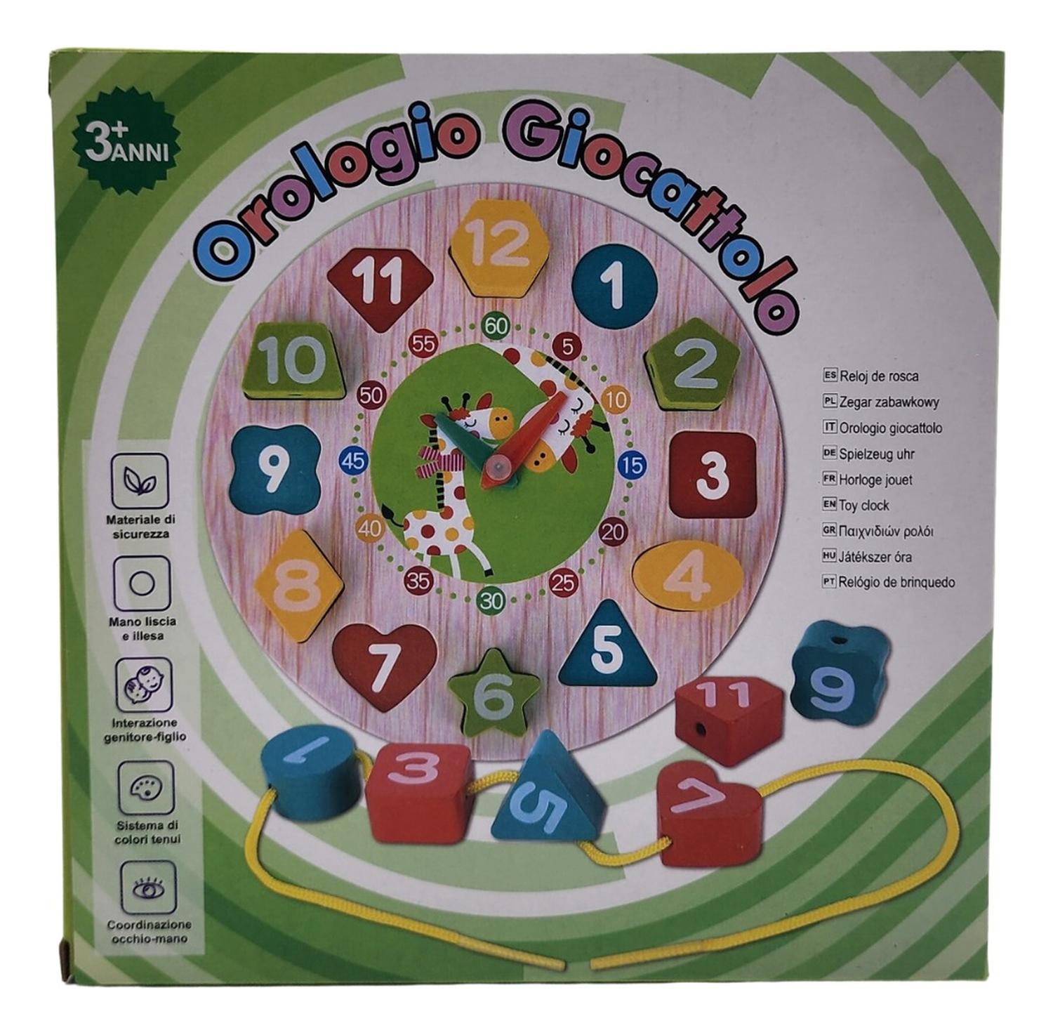 JUEGO EDUCATIVO RELOJ ENCAJE MADERA FLIP - 4