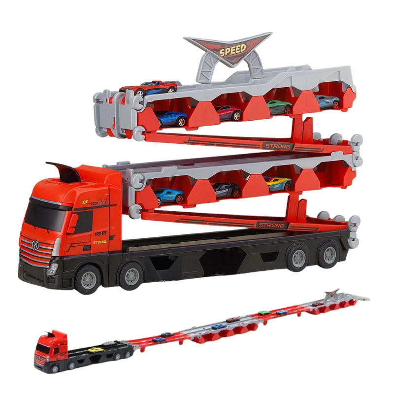 CAMION DE CARGA MALETIN TRANSPORTADOR DE AUTITOS JUEGO NIÑOS - 3