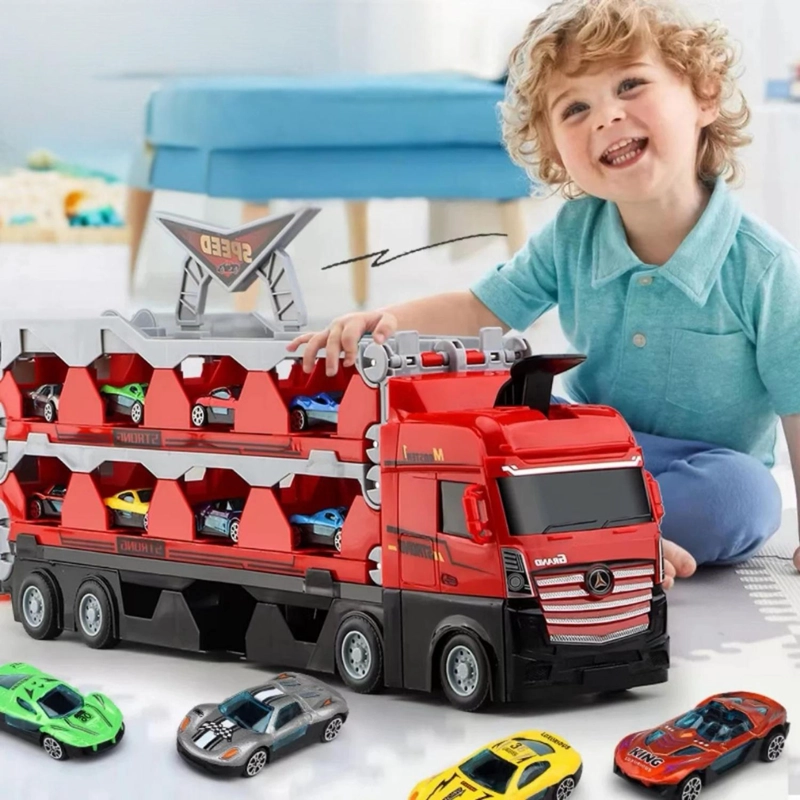 CAMION DE CARGA MALETIN TRANSPORTADOR DE AUTITOS JUEGO NIÑOS - 4