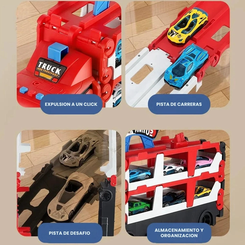 CAMION DE CARGA MALETIN TRANSPORTADOR DE AUTITOS JUEGO NIÑOS - 6