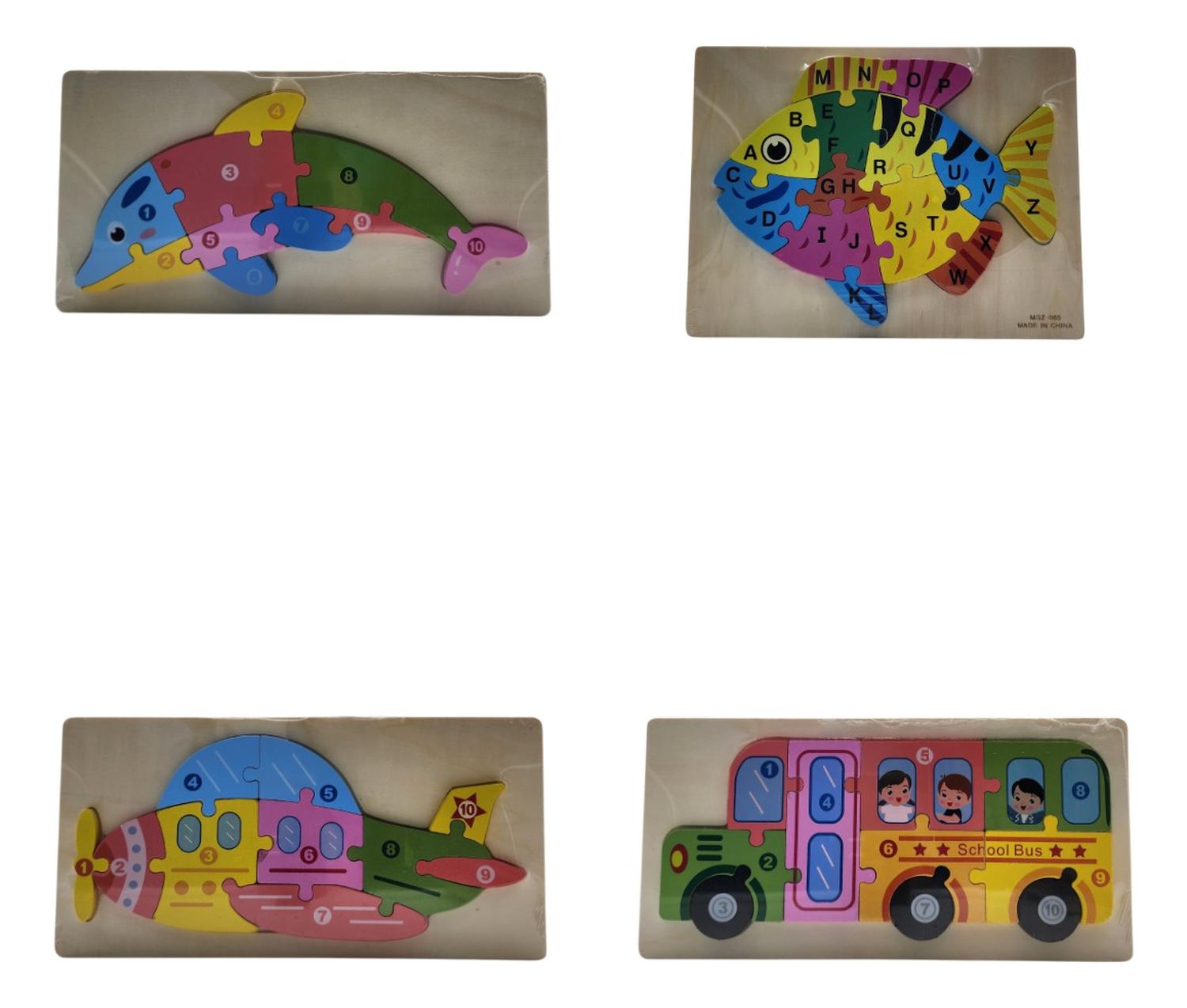 PUZZLE CAFE CLARO JUEGO DE MADERA AVIONETA JUGUETE EDUCATIVO - 2