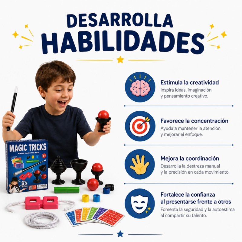 SET JUEGO MAGIA MAGIC 35 TRUCOS MAGO CON VARITA NIÑOS - 6