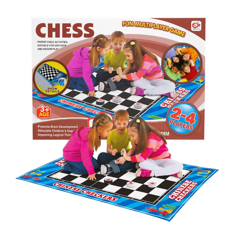 JUEGO TABLERO AJEDREZ ALFOMBRA DE ENTRETENCION NIÑOS - 2