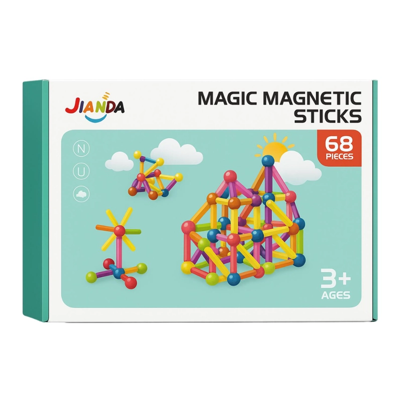 JUEGO VARILLAS DE CONSTRUCCION MAGNETICO DIDACTICO 68 PIEZAS - 2