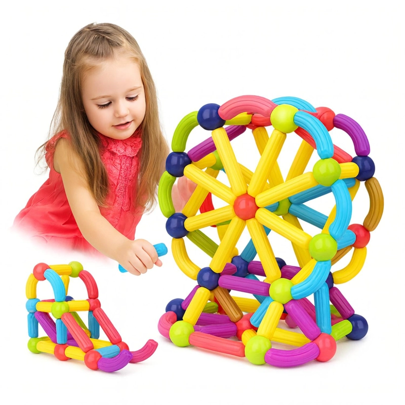 JUEGO VARILLAS DE CONSTRUCCION MAGNETICO DIDACTICO 68 PIEZAS - 3