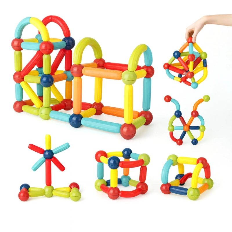 JUEGO VARILLAS DE CONSTRUCCION MAGNETICO DIDACTICO 68 PIEZAS - 4