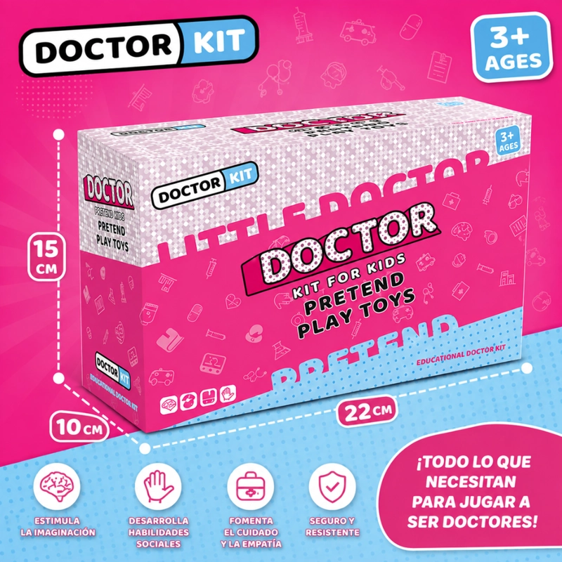 MALETIN DE DOCTORA INFANTIL SET MEDICO CON ACCESORIOS PARA NIÑAS - 7