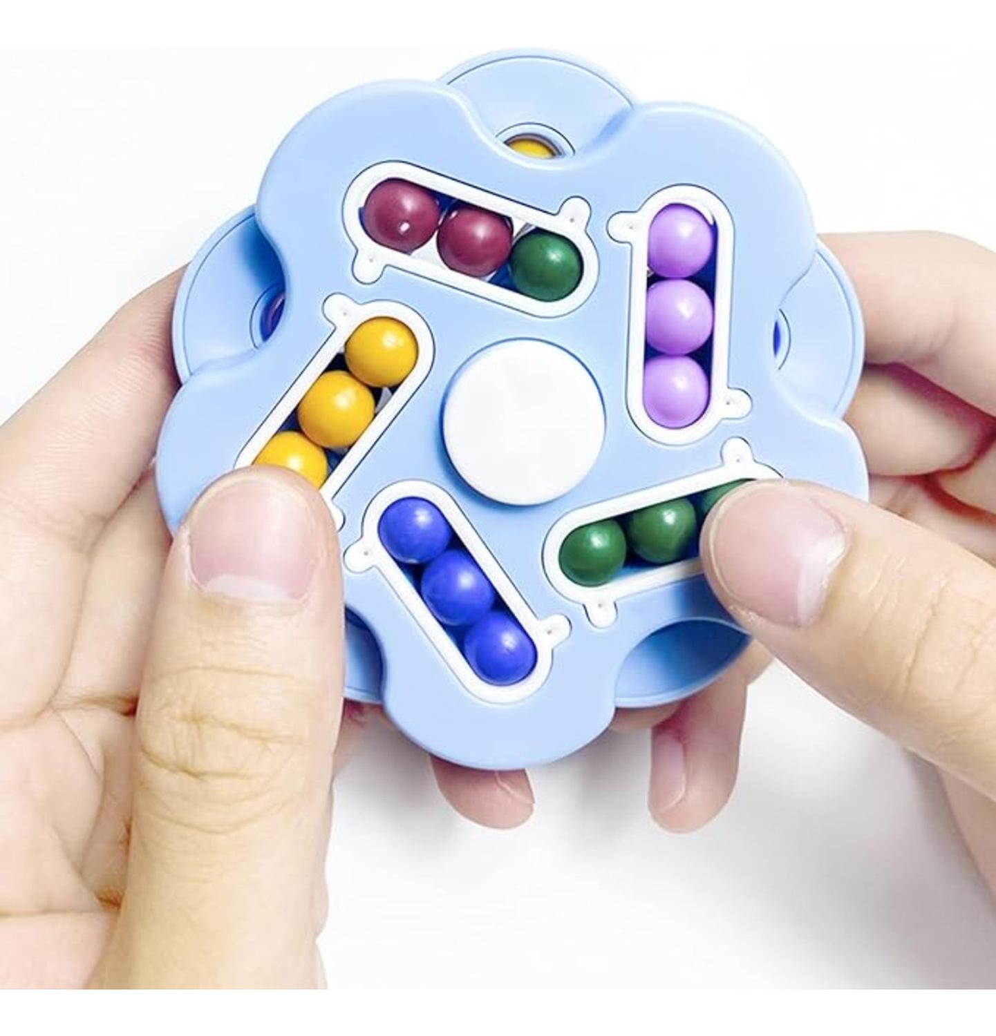 MAGIC CUBE TIPO FIDGET SPINNER JUEGO DIDACTICO ANTIESTRES CELESTE - 3