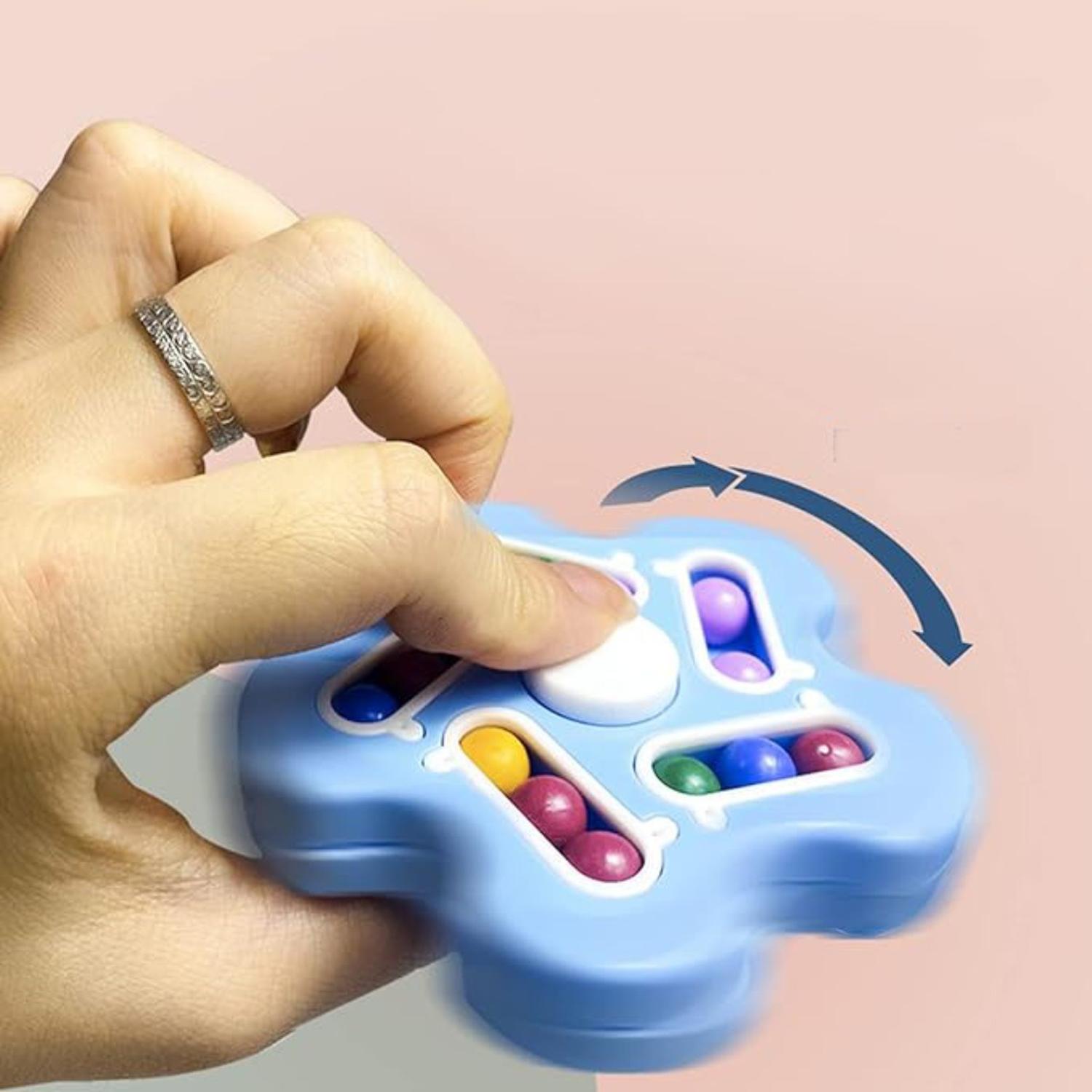 MAGIC CUBE TIPO FIDGET SPINNER JUEGO DIDACTICO ANTIESTRES CELESTE - 4