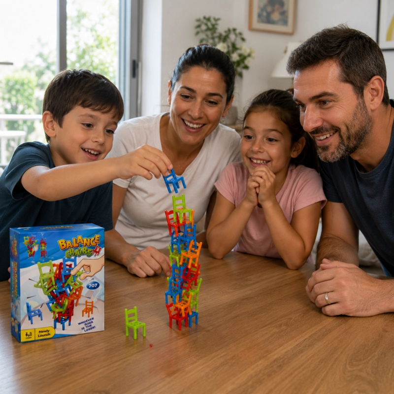 JUEGO DE MESA EQUILIBRIO DE SILLAS FAMILIAR PARA NIÑOS - 3