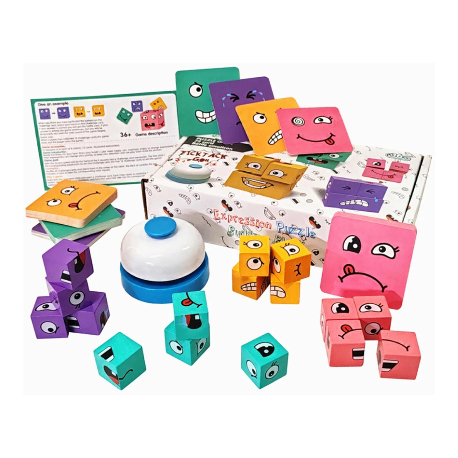 JUEGO DE EXPRESION CUBO CAMBIA CARA DE COLORES EMOJI - 1
