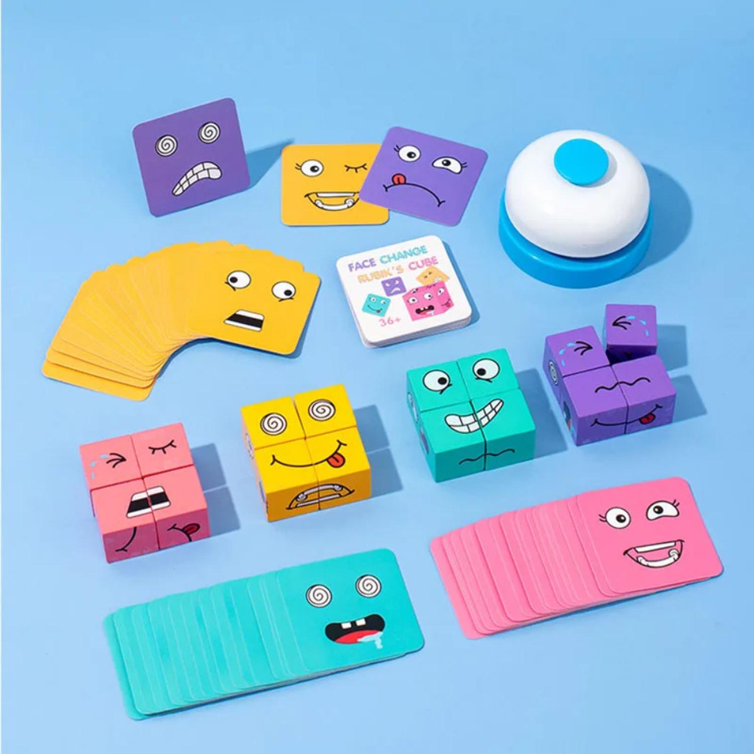 JUEGO DE EXPRESION CUBO CAMBIA CARA DE COLORES EMOJI - 2