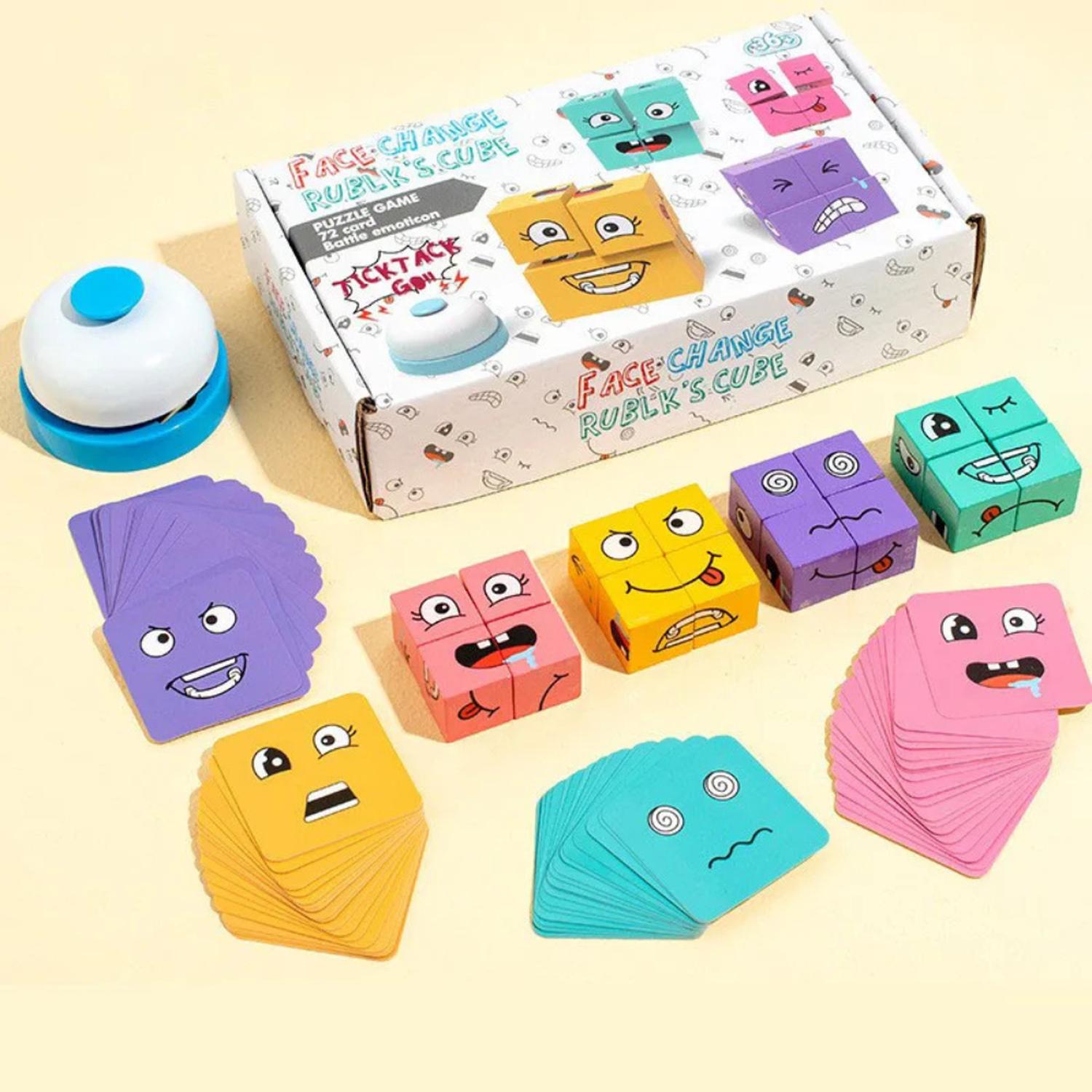 JUEGO DE EXPRESION CUBO CAMBIA CARA DE COLORES EMOJI - 3