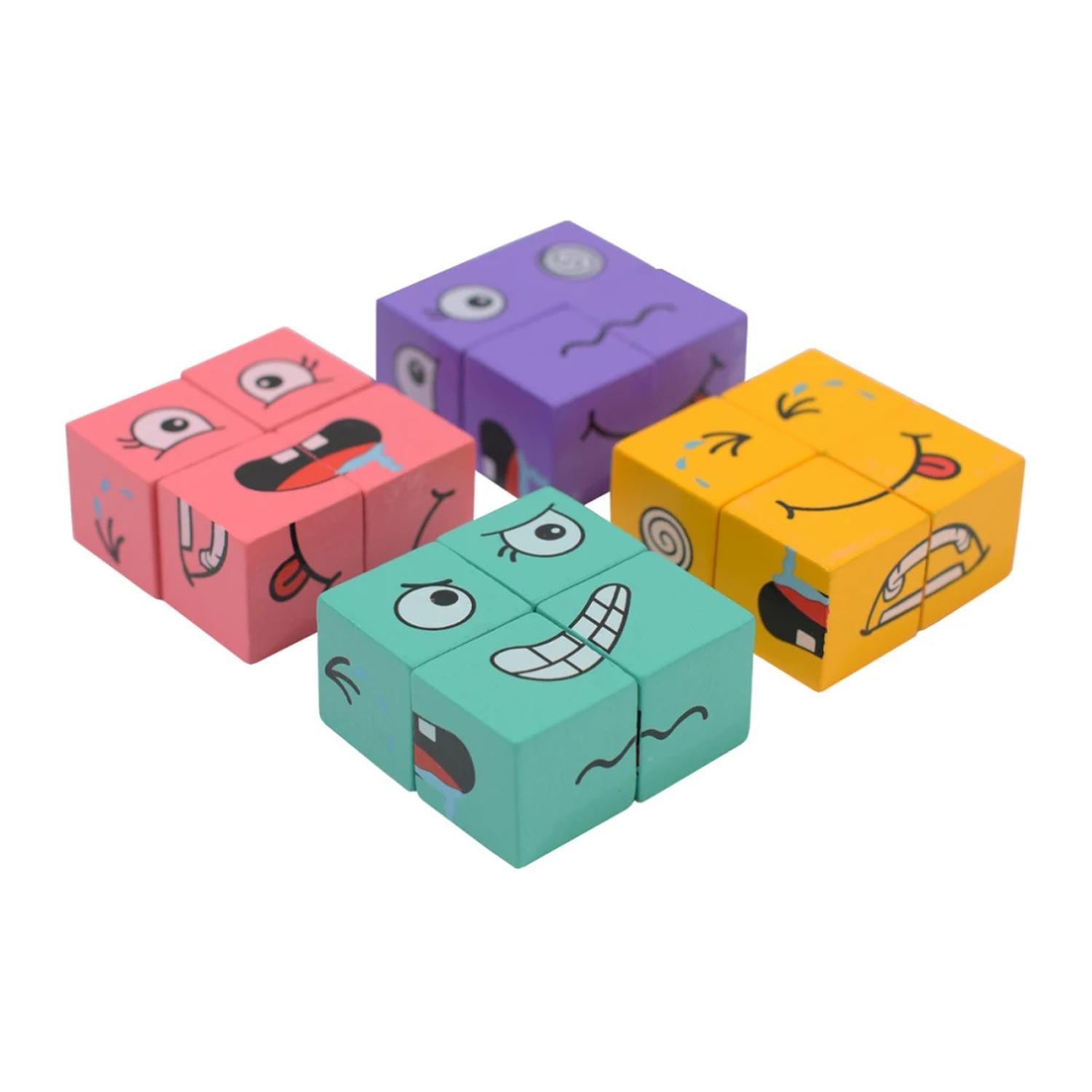 JUEGO DE EXPRESION CUBO CAMBIA CARA DE COLORES EMOJI - 5