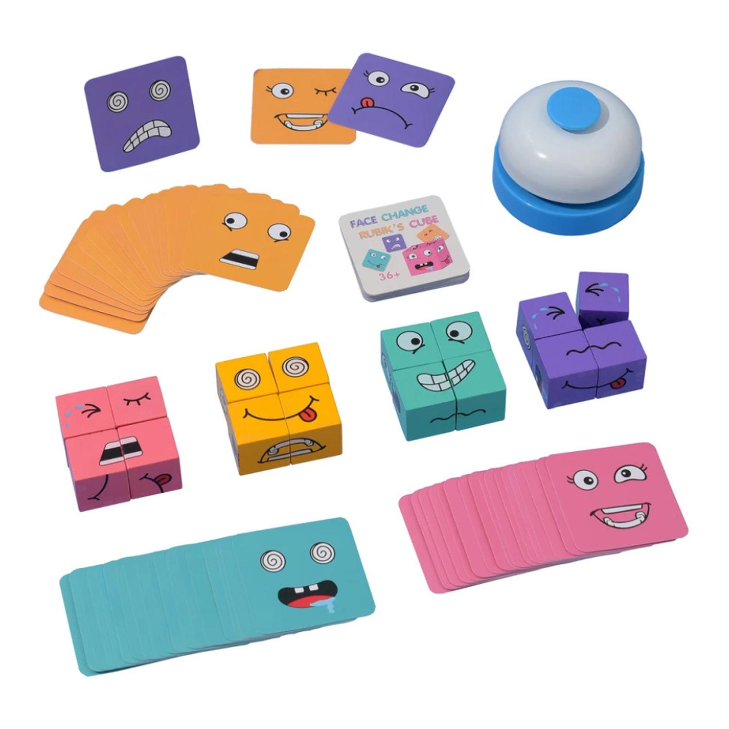 JUEGO DE EXPRESION CUBO CAMBIA CARA DE COLORES EMOJI - 7