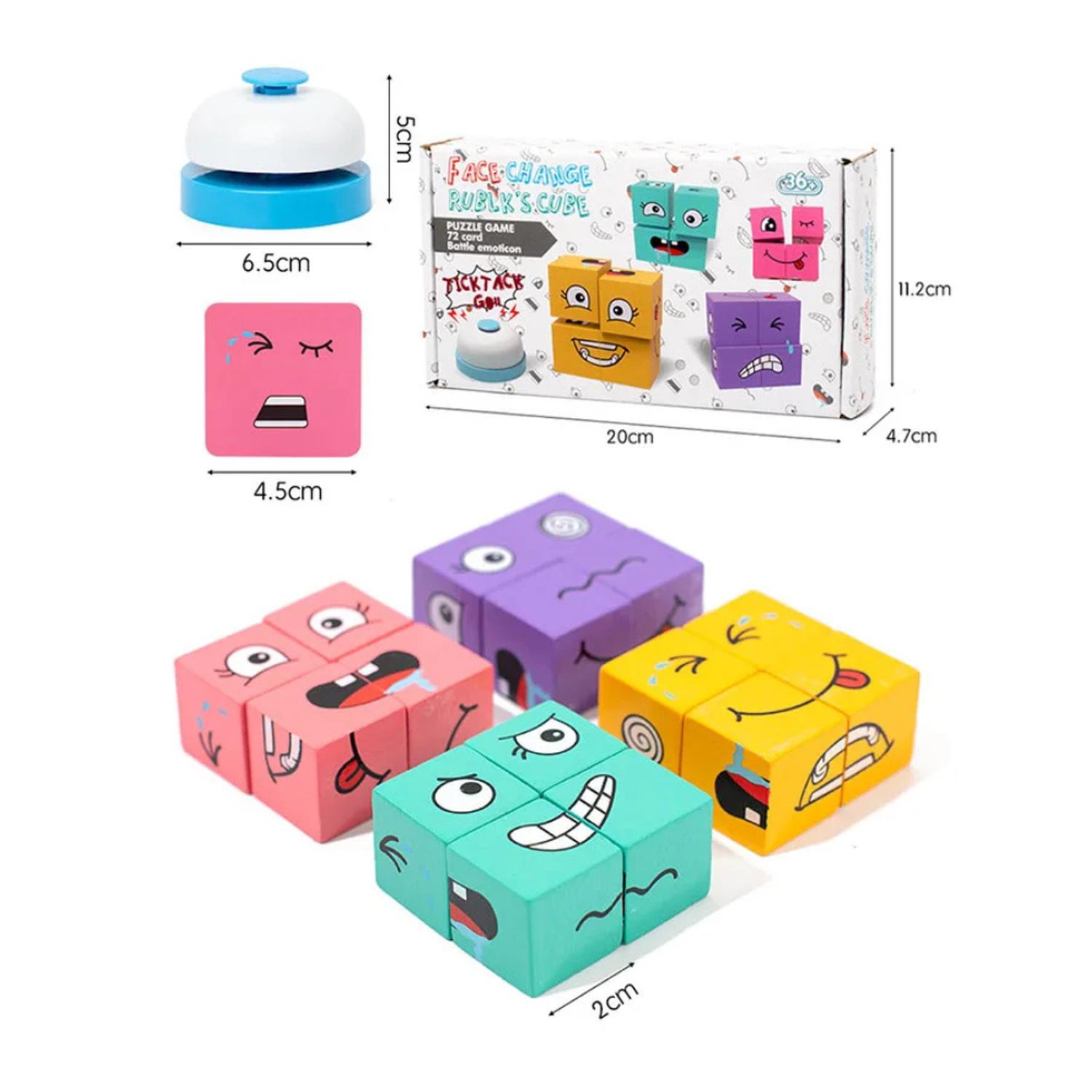 JUEGO DE EXPRESION CUBO CAMBIA CARA DE COLORES EMOJI - 8