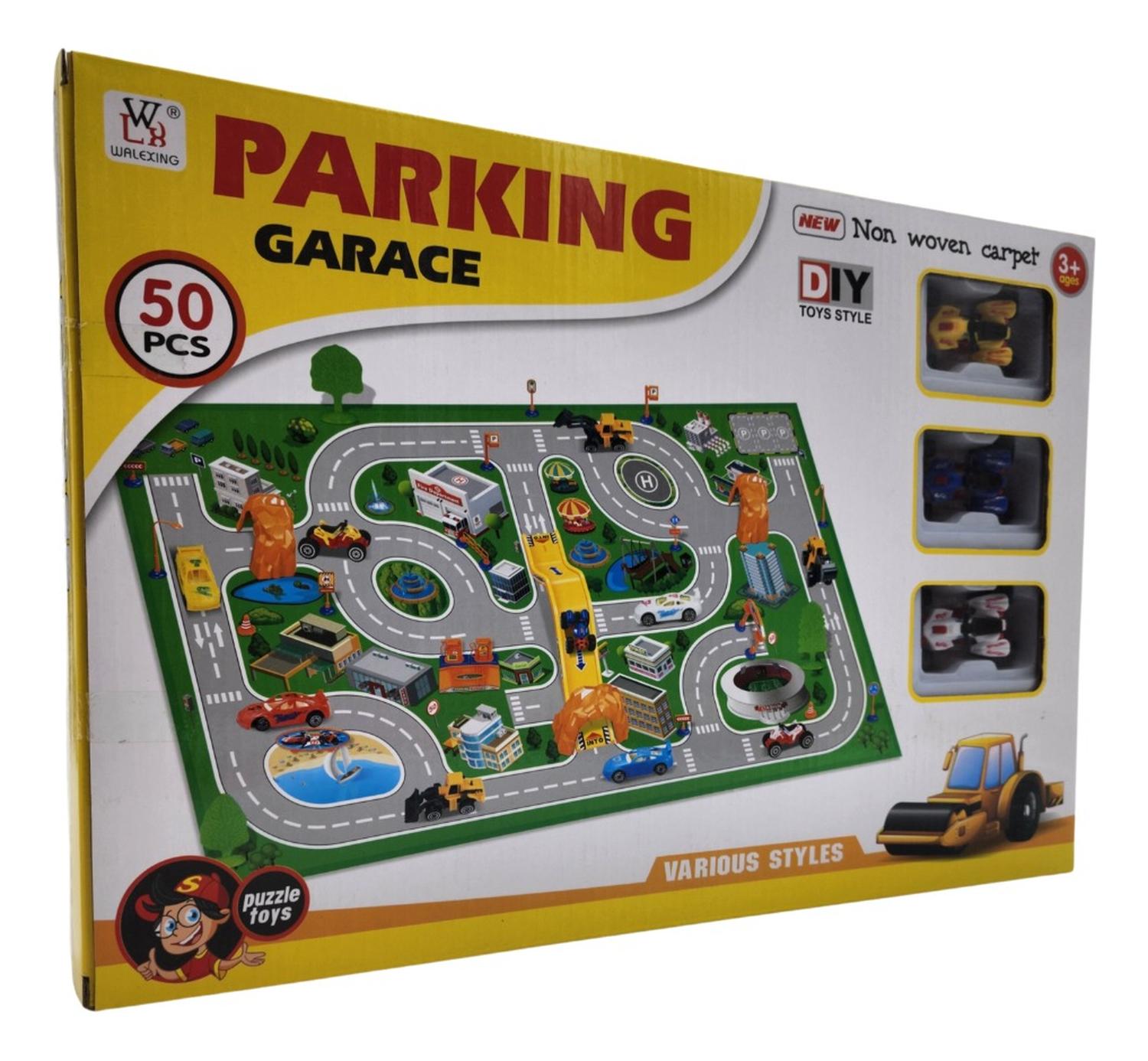 JUEGO ALFOMBRA PARA NIÑOS PARKING GARAGE PARA AUTITOS 50 PCS - 1