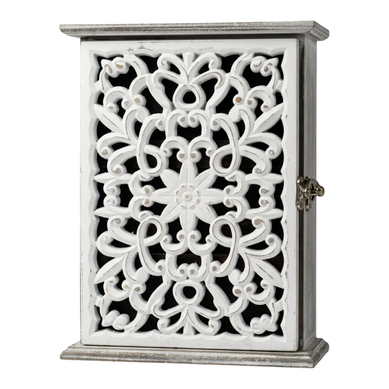 PORTA LLAVE DE MADERA DISEÑO MANDALA 6 GANCHOS PARA LLAVES - 1