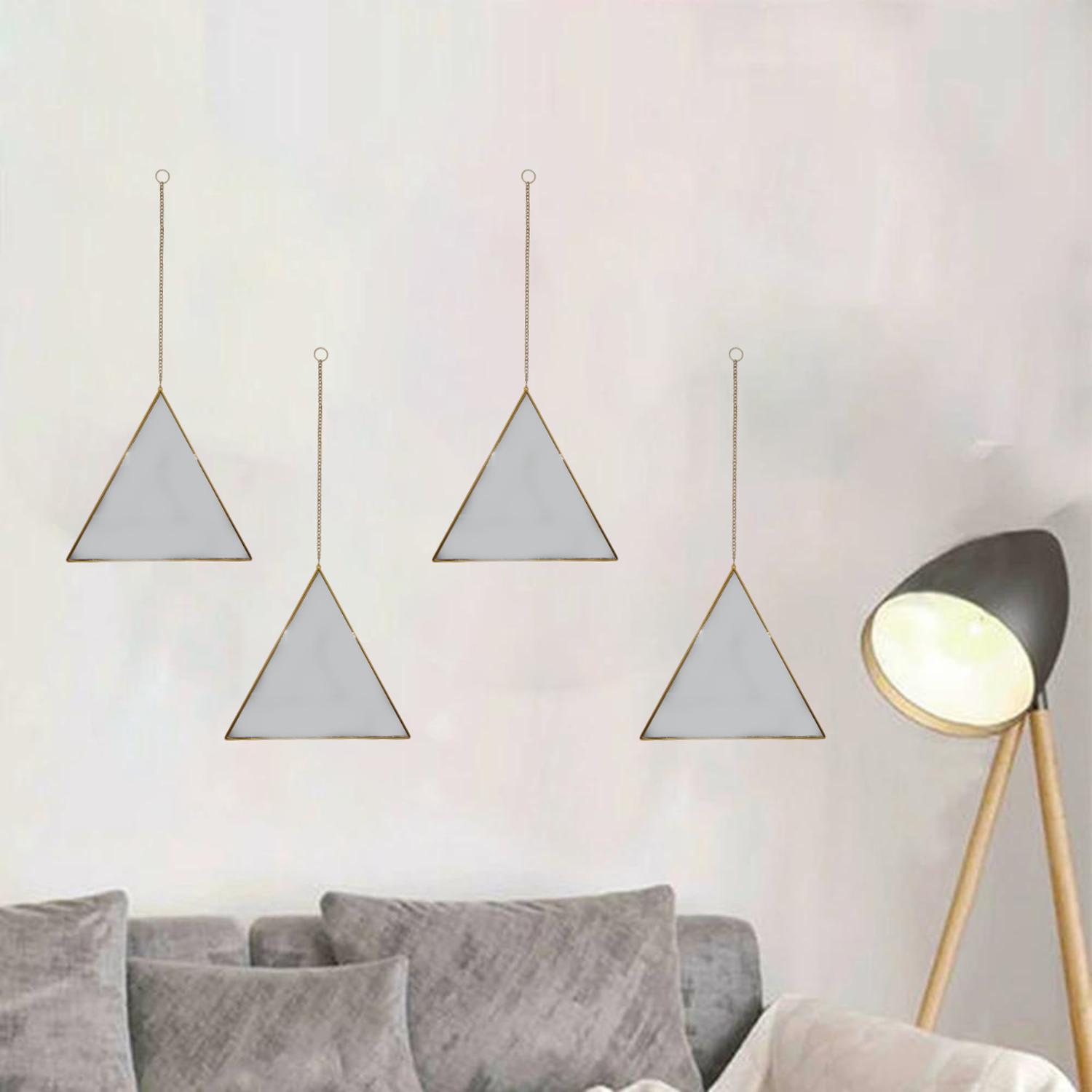 SET 4 ESPEJOS PARED COLGAR TRIANGULAR MARCO ESPEJO - 3