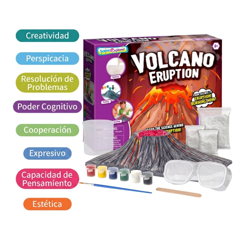 KIT EXPERIMENTO ERUPCION VOLCAN JUGUETE DIDACTICO EDUCATIVO - 2