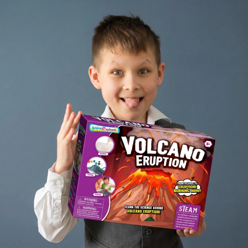 KIT EXPERIMENTO ERUPCION VOLCAN JUGUETE DIDACTICO EDUCATIVO - 4