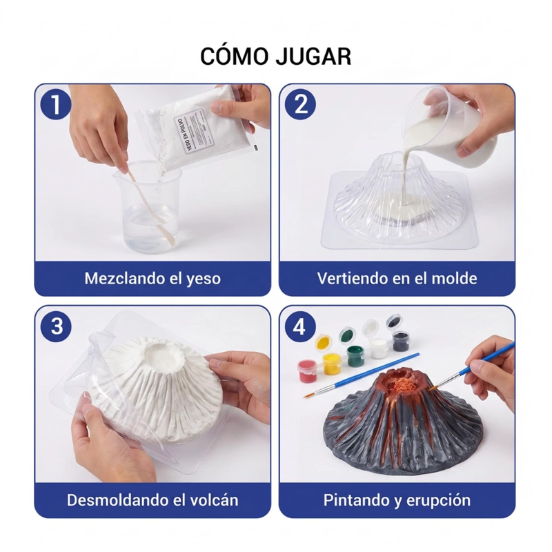 KIT EXPERIMENTO ERUPCION VOLCAN JUGUETE DIDACTICO EDUCATIVO - 5