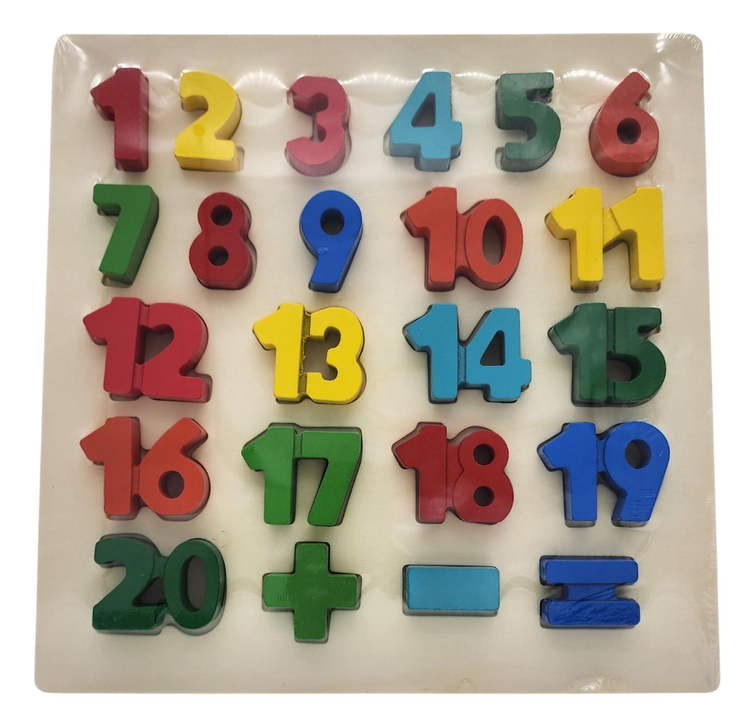 PUZZLE CAFE CLARO JUEGO DE MADERA NUMEROS JUGUETE EDUCATIVO - 1