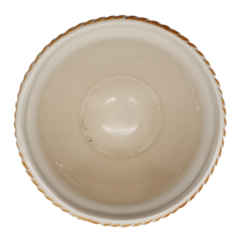 MACETERO MACETA DE CERAMICA VINTAGE ACABADOS EN CAFE  JARDIN - 4