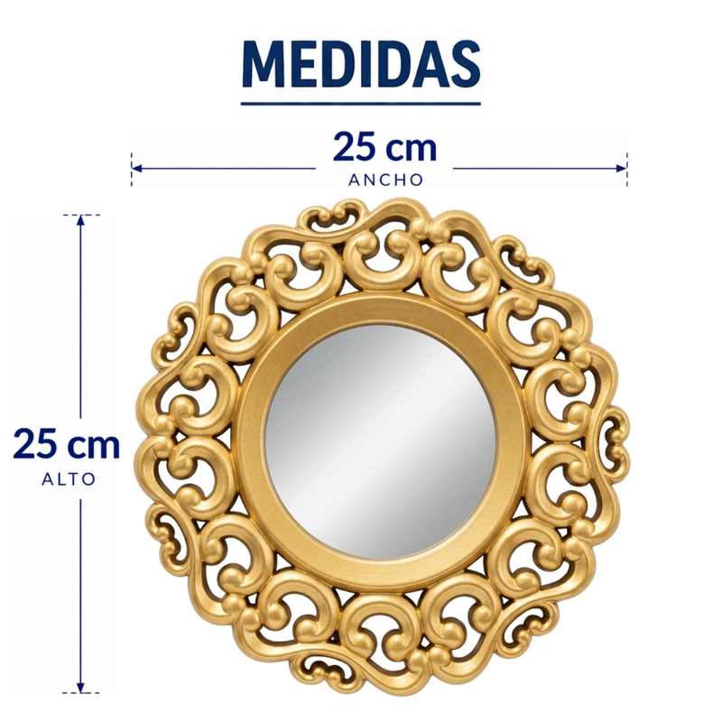 SET 3 MARCOS ESPEJOS ARABE ESTILO DECORATIVO DECO DORADO - 9