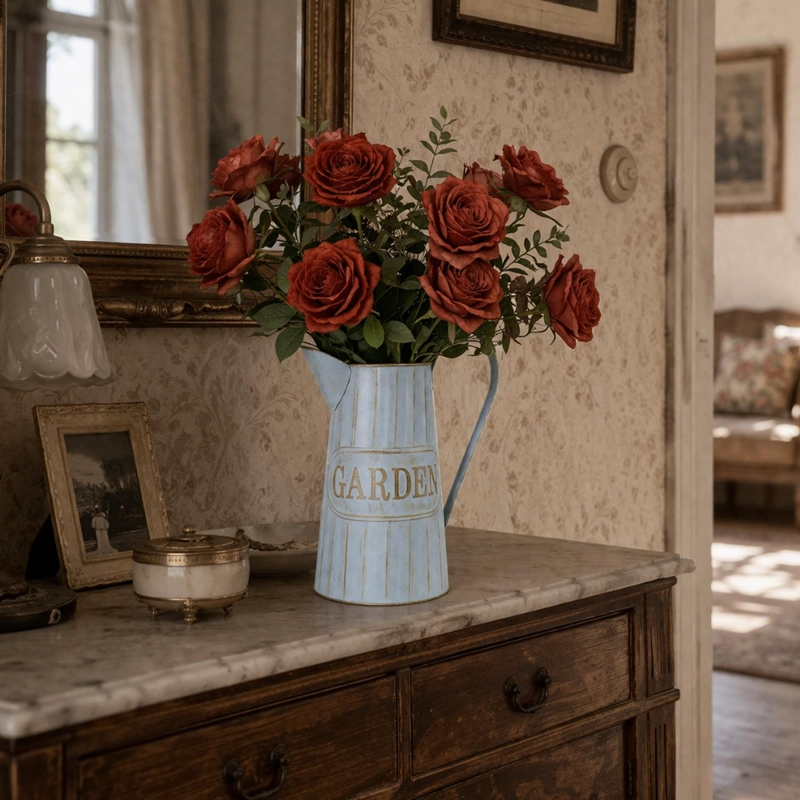 FLORERO METALICO TIPO JARRA DECORATIVO GARDEN PARA FLORES - 4
