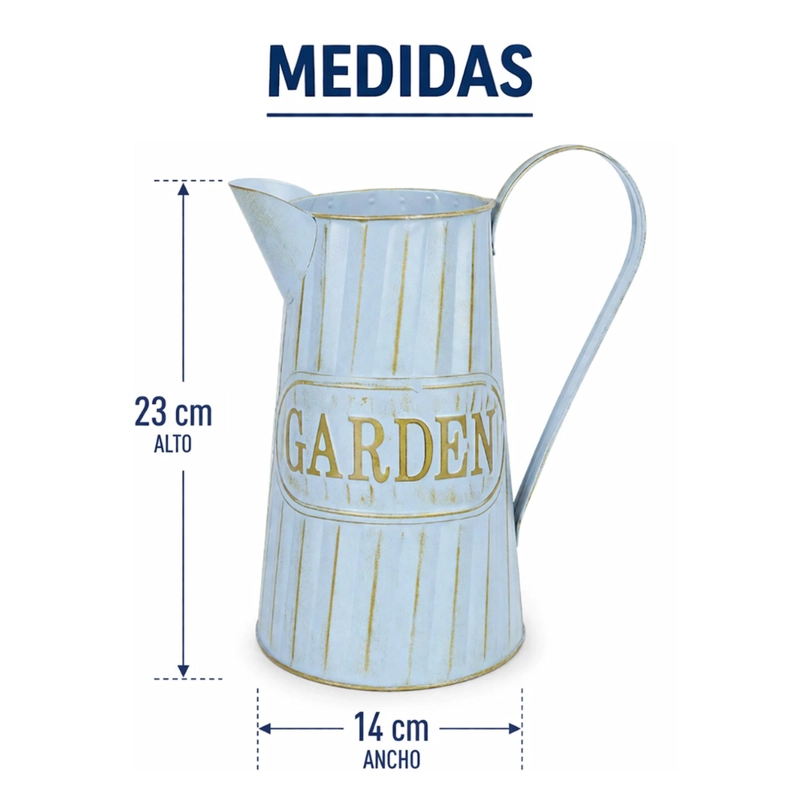 FLORERO METALICO TIPO JARRA DECORATIVO GARDEN PARA FLORES - 8