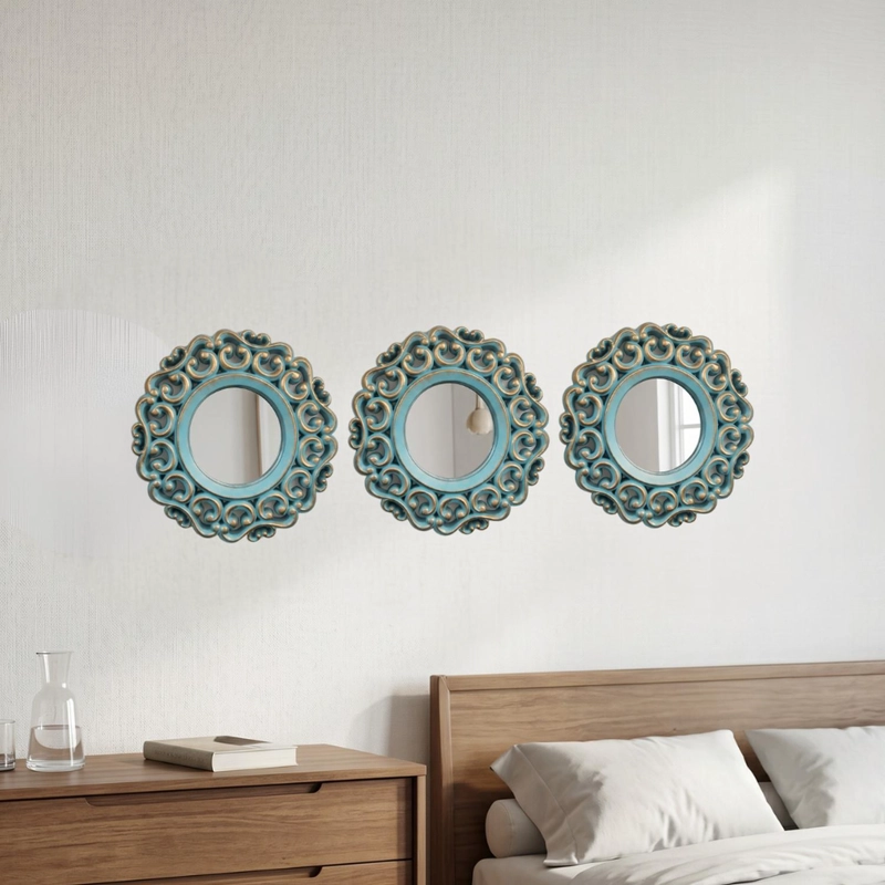 SET 3 MARCOS DE ESPEJOS ESTILO ARABE DECORATIVO CALIPSO DECO - 2