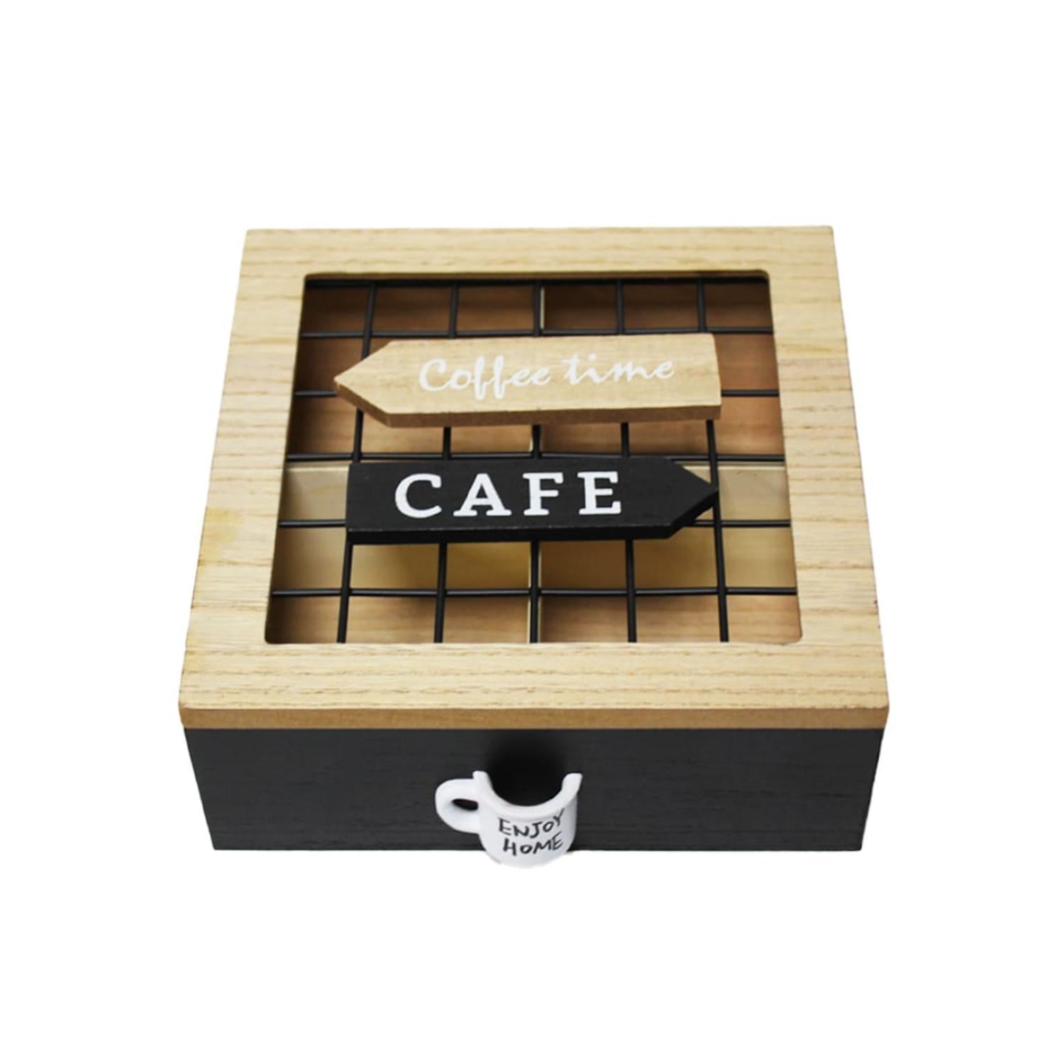 CAJA DE TE 4 DIVISIONES TAPA CON DISEÑO DECORATIVA DECOHOGAR - 3