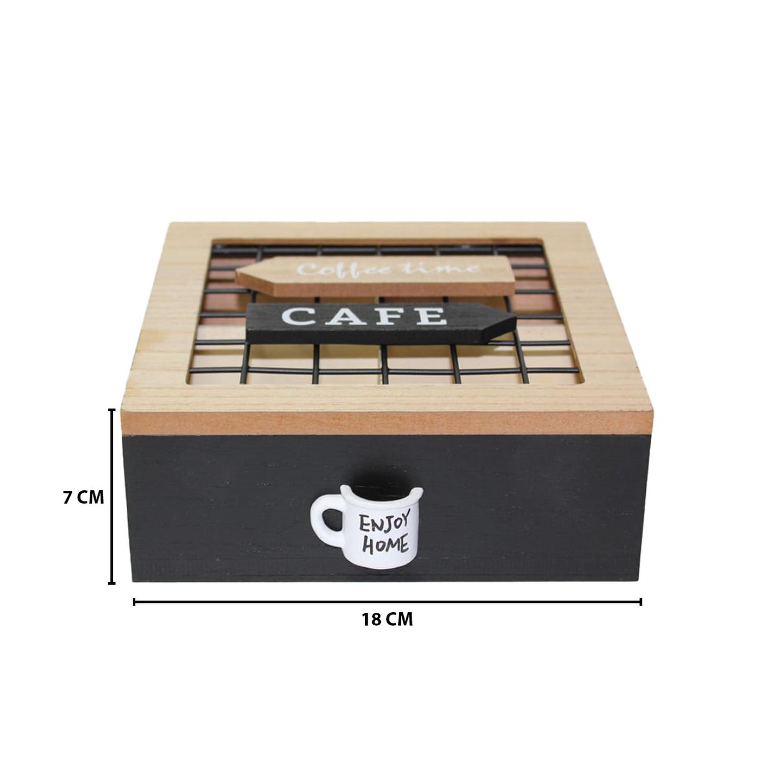 CAJA DE TE 4 DIVISIONES TAPA CON DISEÑO DECORATIVA DECOHOGAR - 5