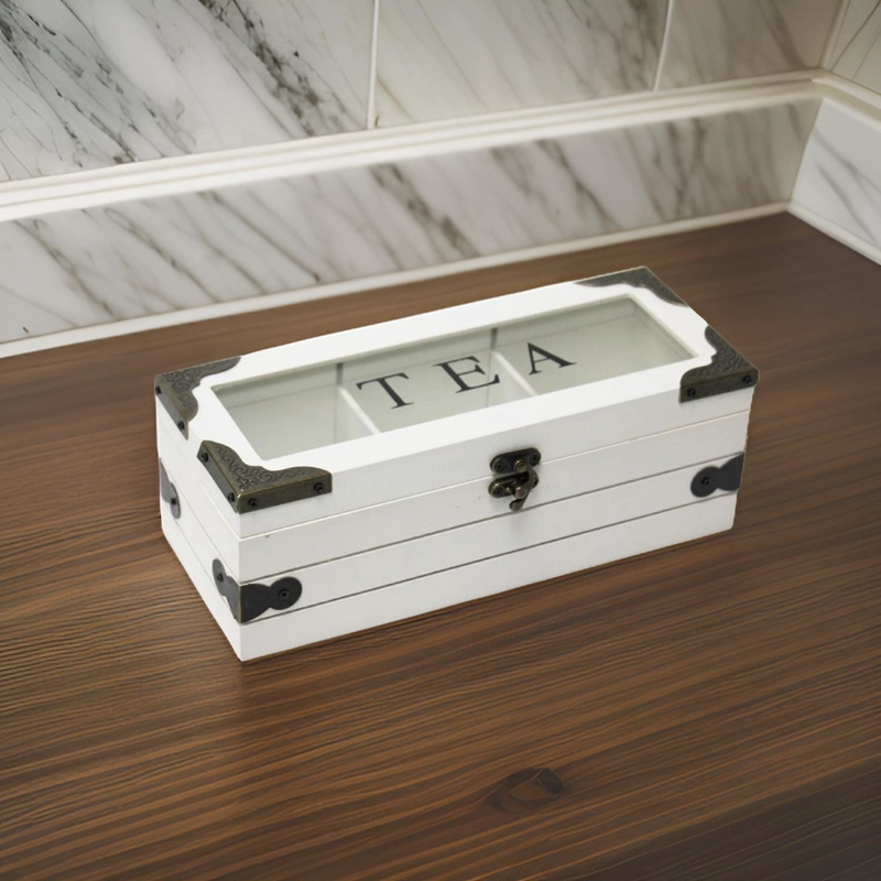CAJA DE TE 3 DIVISIONES TAPA CON DISEÑO DECORATIVA DECOHOGAR - 8