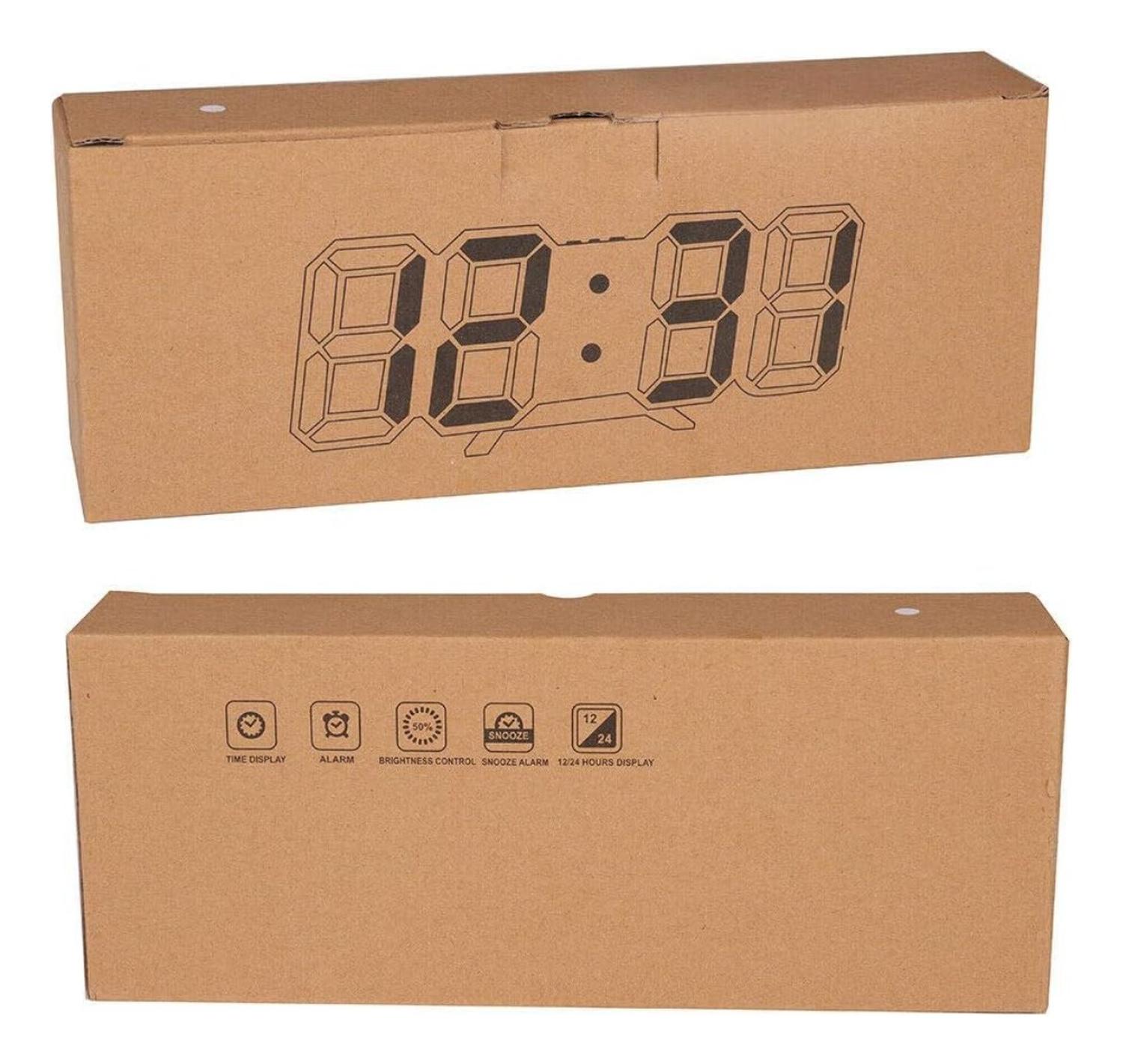 RELOJ DESPERTADOR DIGITAL LED 3D DE ESCRITORIO O MURO - 9