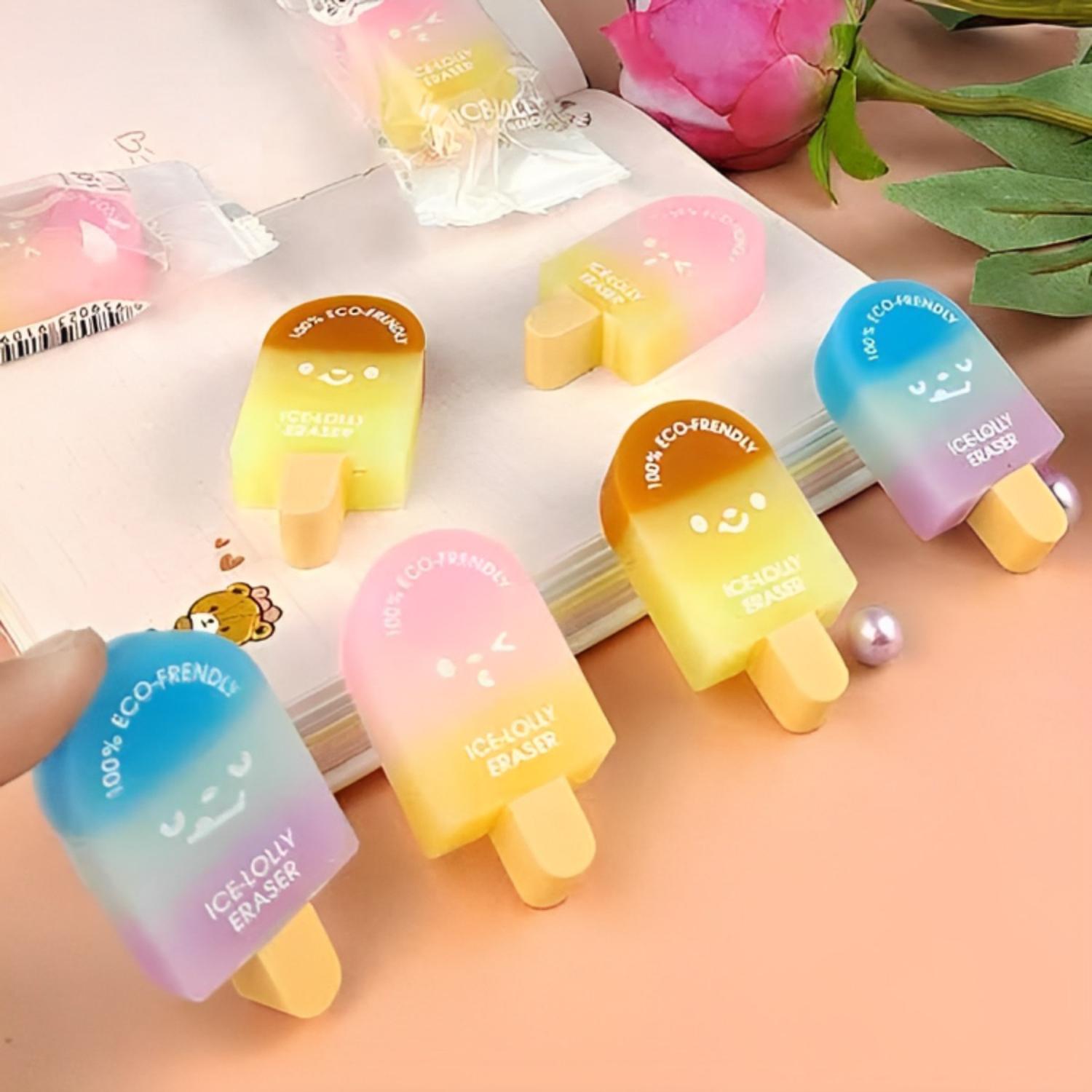 SET 2 GOMAS DE BORRAR PALETA DE HELADO KAWAII CUTE - 2