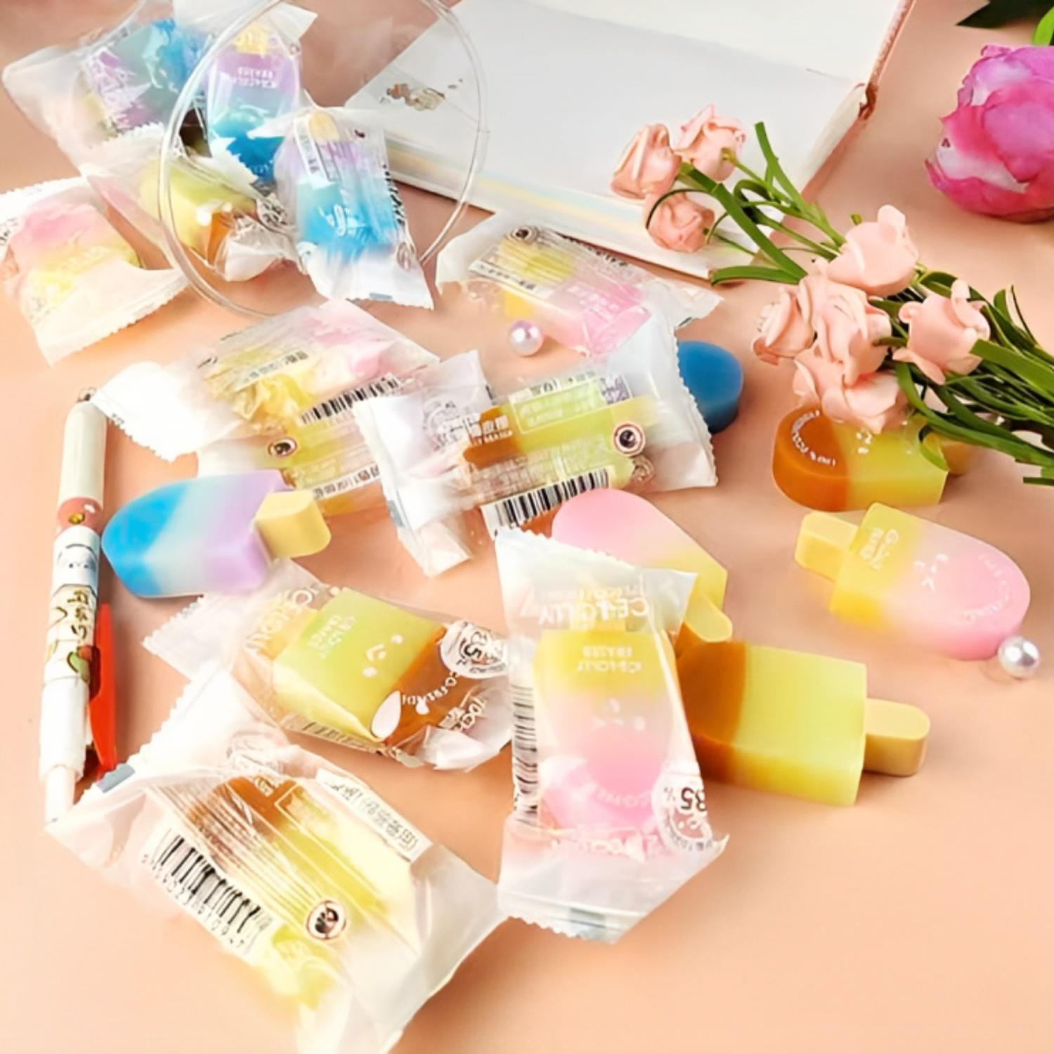 SET 2 GOMAS DE BORRAR PALETA DE HELADO KAWAII CUTE - 3