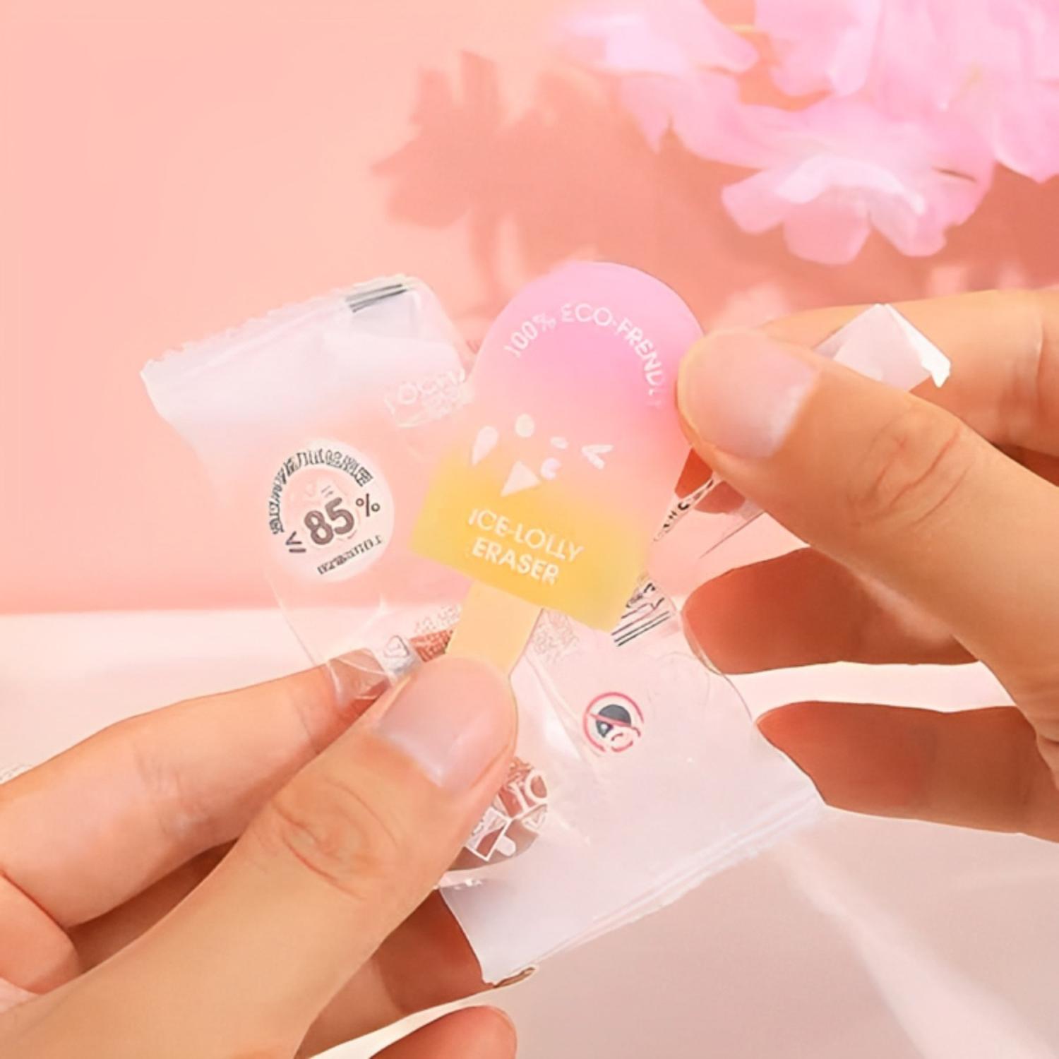 SET 2 GOMAS DE BORRAR PALETA DE HELADO KAWAII CUTE - 5