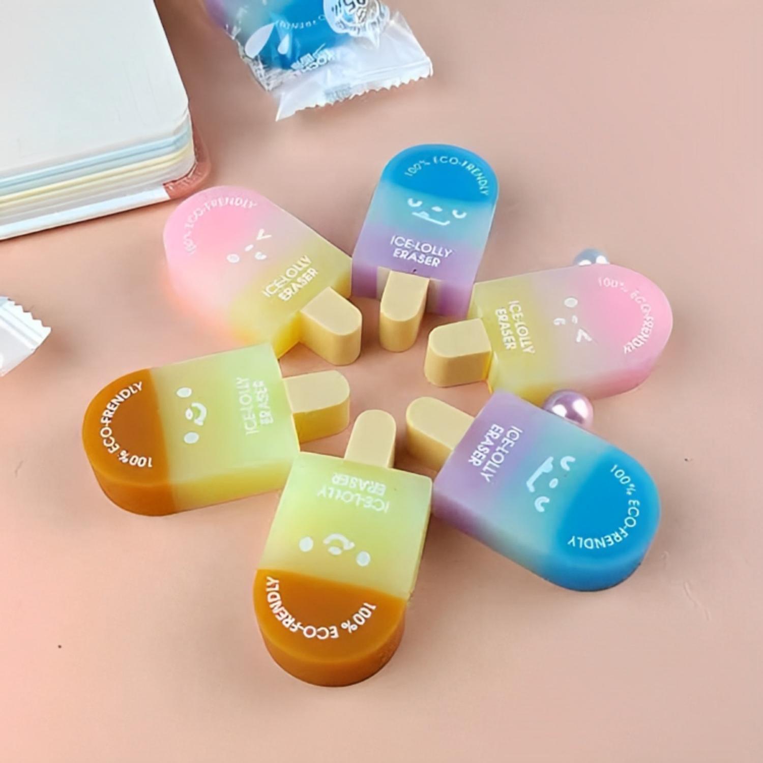 SET 2 GOMAS DE BORRAR PALETA DE HELADO KAWAII CUTE - 6