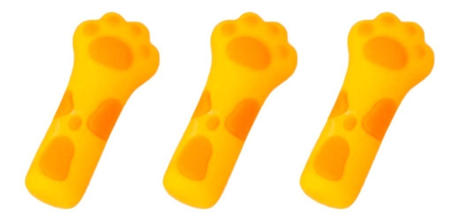 SET 3 GOMAS DE BORRAR PATITA DE GATITO KAWAII CUTE TAMAÑO TAMANO UNICO AMARILLO - 1