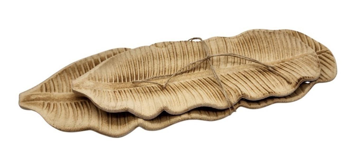 SET 2 BANDEJA PLATO DECORATIVO HOJA ESTILO MINIMALISTA - 3