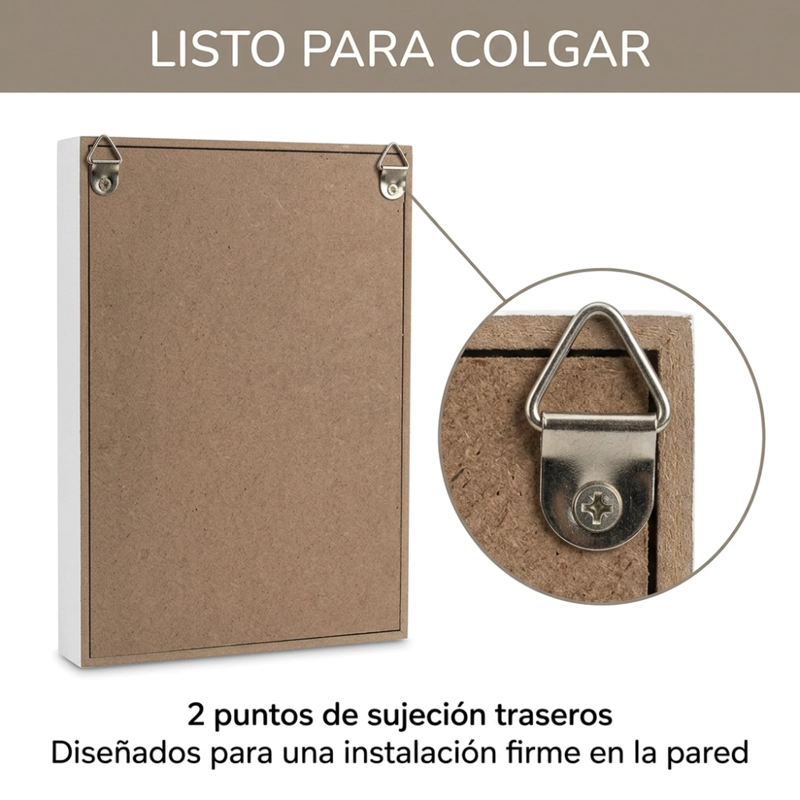 PORTA LLAVE DE MADERA CUADRO COLGADOR DECORATIVO PARA LLAVES - 6