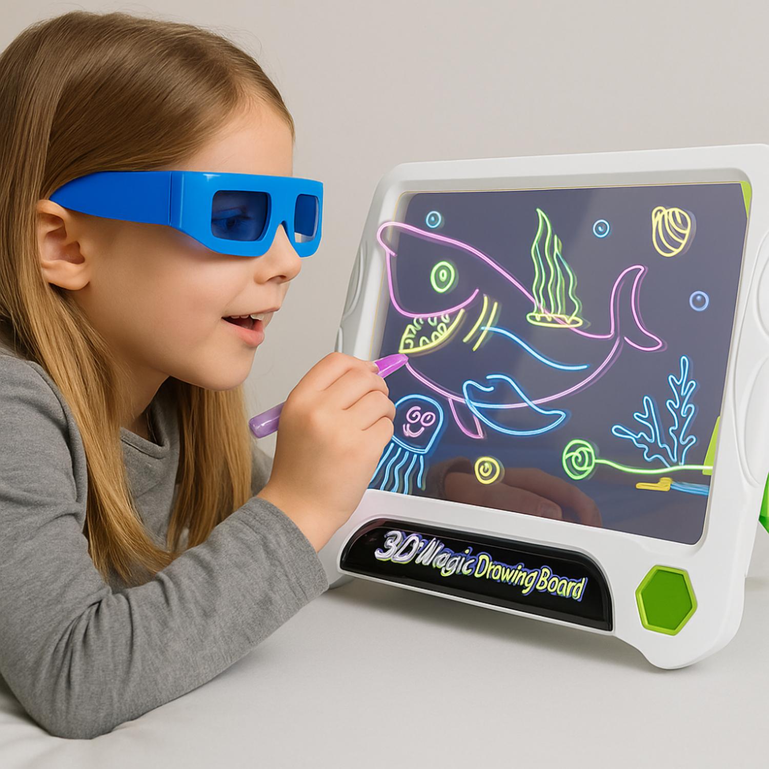 PIZARRA MAGICA 3D INFANTIL PARA DIBUJAR CON EFECTO LUCES - 7