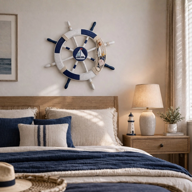 TIMON BARCO DECORATIVO MADERA PARED DECORACION - 2