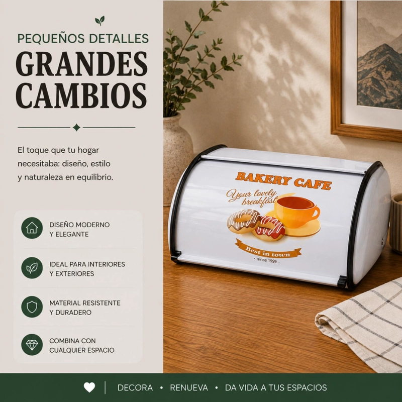 PANERA METALICA VINTAGE RETRO BLANCA ABATIBLE MEDIANA - 5