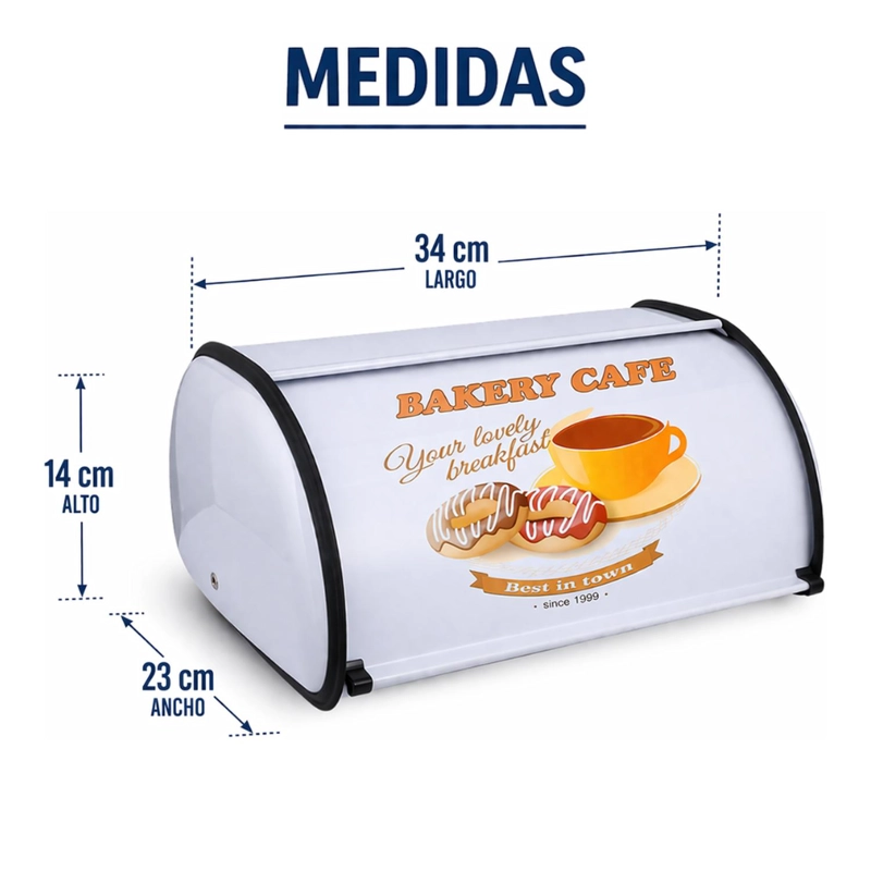 PANERA METALICA VINTAGE RETRO BLANCA ABATIBLE MEDIANA - 9
