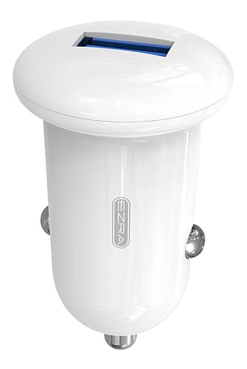 CARGADOR DE TELE FONO BLANCO PARA AUTO USB 3.0 ENTRADA SIMPLE - 1