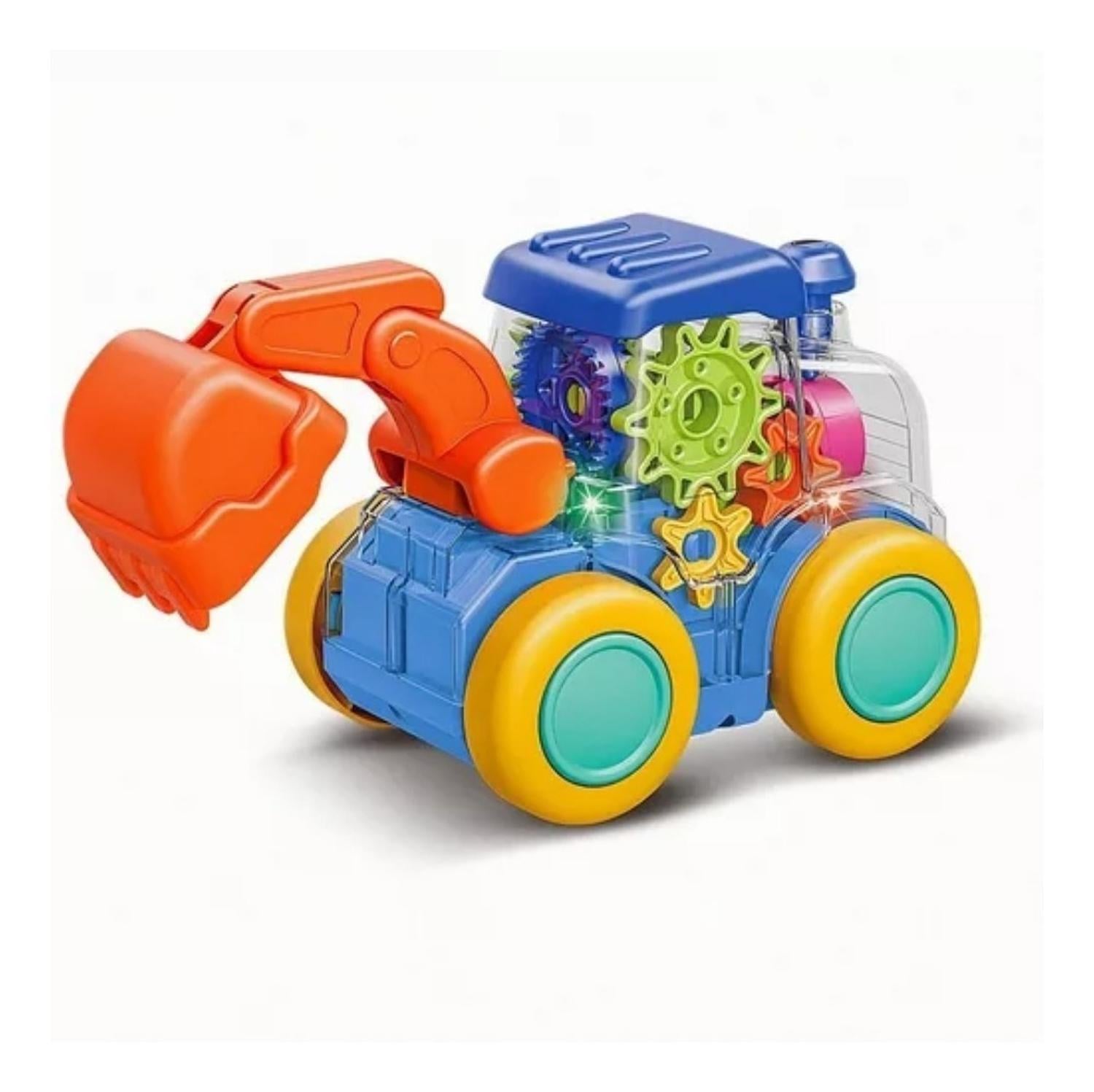 JUGUETE MÁQUINA CONSTRUCCIÓN MÚSICAL DIVERTIDO GEAR CAR TRANSPARENTE - 1