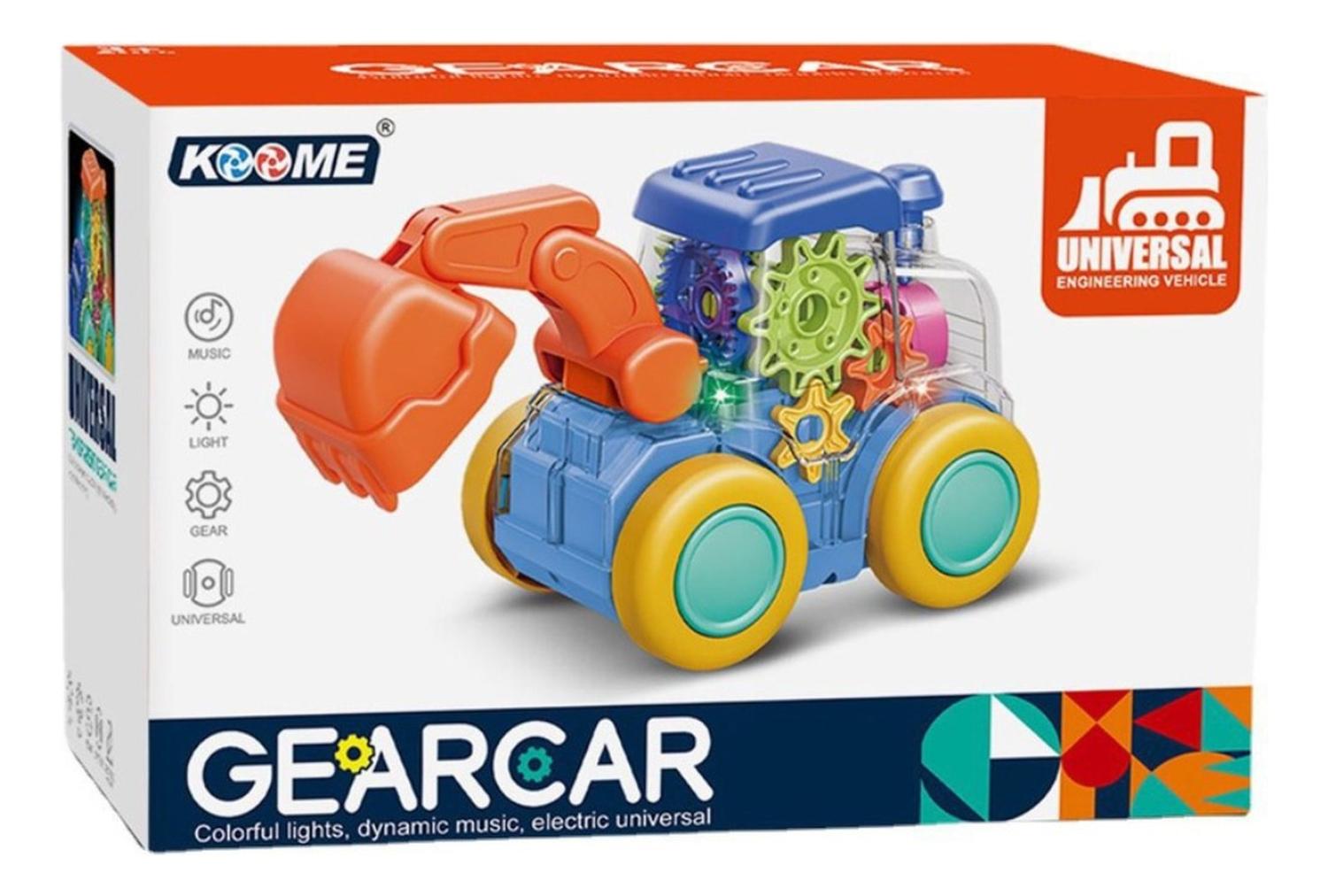 JUGUETE MÁQUINA CONSTRUCCIÓN MÚSICAL DIVERTIDO GEAR CAR TRANSPARENTE - 2